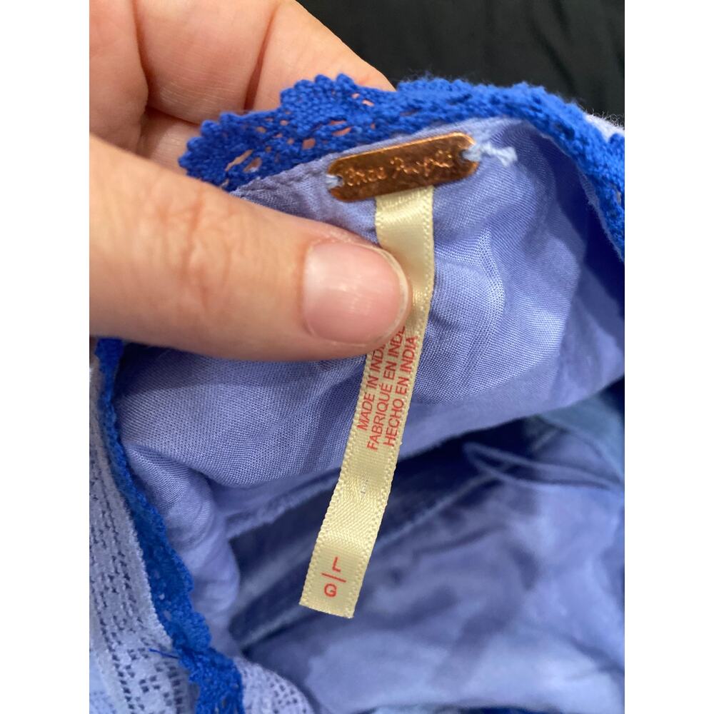 Free People Heartland Mini Dress Sleeveless Blue size Large - Picture 5 of 6